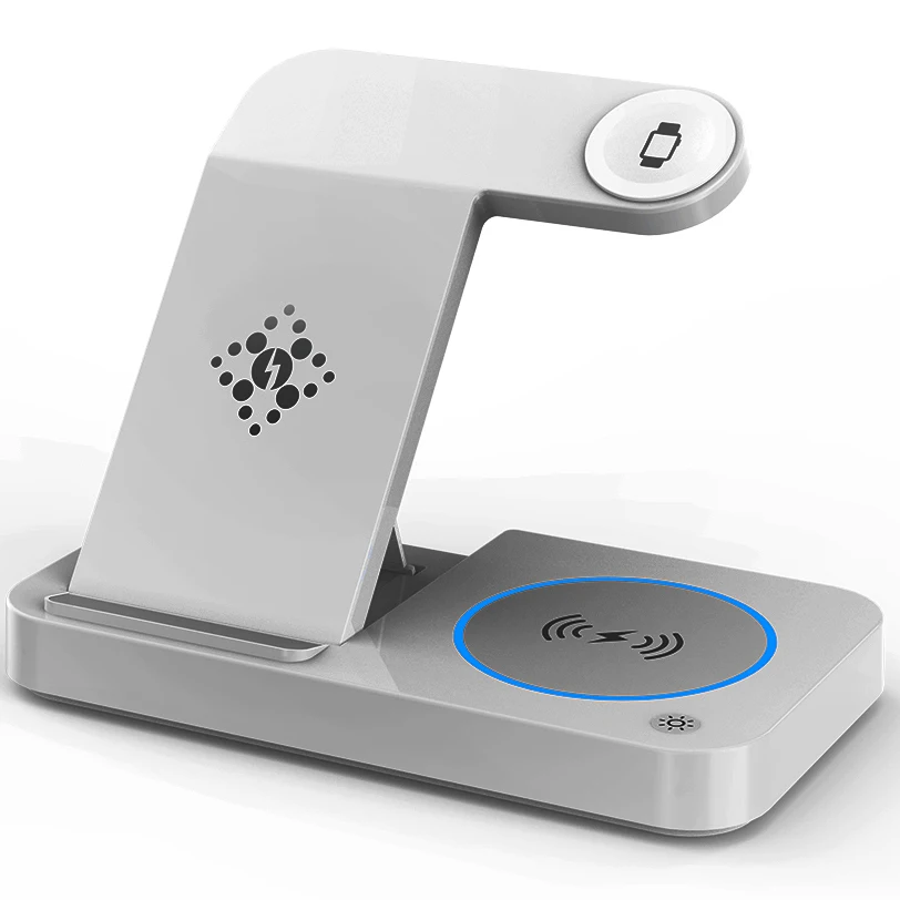 

Promotional Watch Portable Table Wireless Phone Stand Charger Led Desk Lamp Night Wireless Charger 3 In 1 for iPhone Samsung