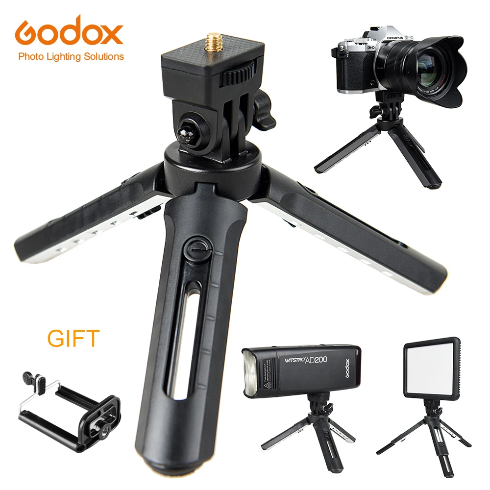 

Godox MT-01 Tripod with Holder Mount Selfie Portable Camera Tabletop Travel Tripod for Smirrorless Camera,LED Video Light ,AD200, Other