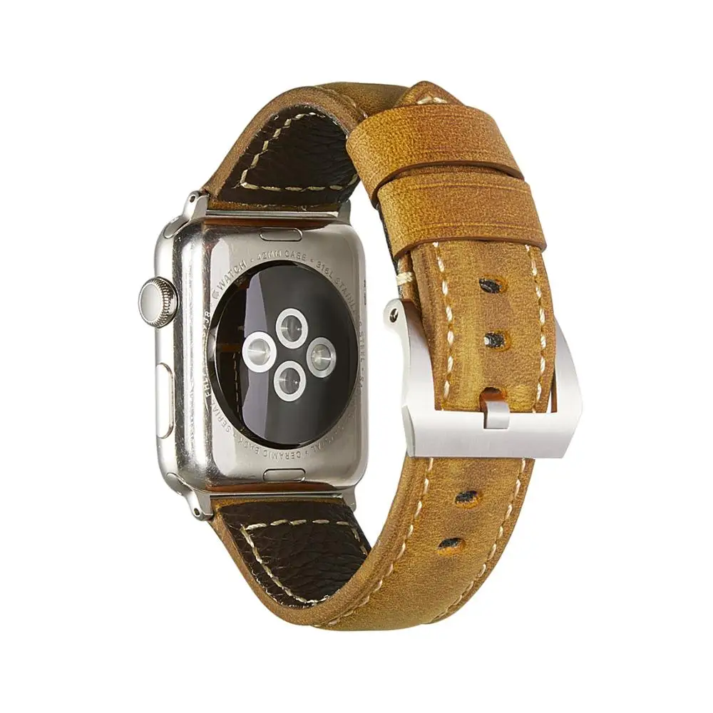 

Solid Color Luxury Apple Watch Bands for i watch strap apple 38mm/40mm/42mm/44mm, Brown/black/coffee