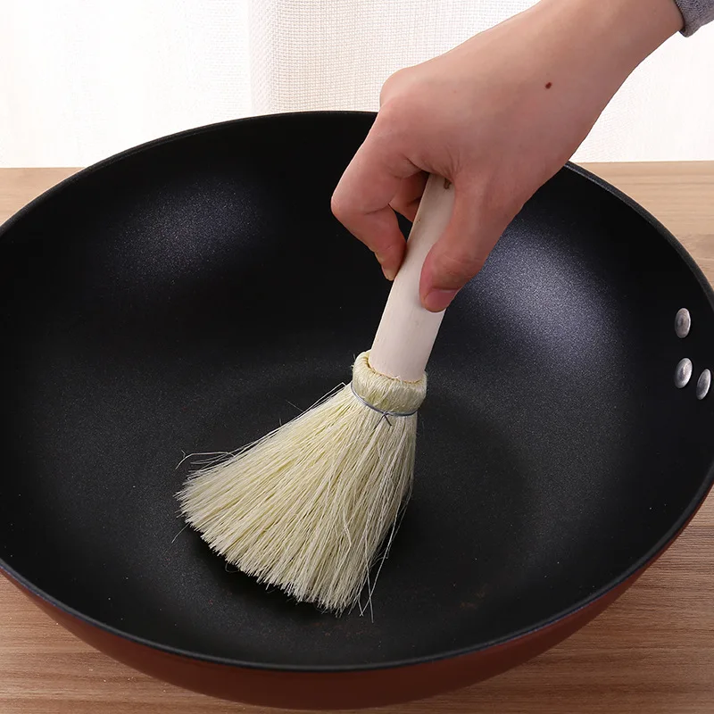 

Family Essentials Kitchen Wooden Handle Pot Brush Cleaning Brush Wash The Pot Without Oil, Picture