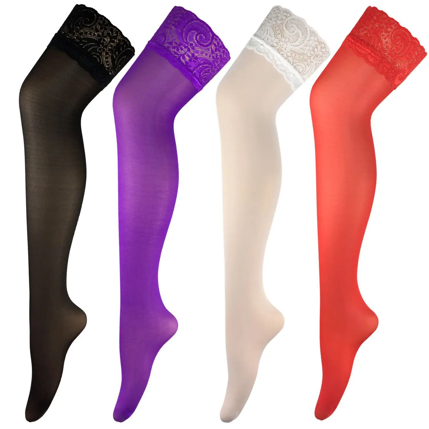 

Women Sheer Sexy Stockings Over The Knee Socks Nightclubs Pantyhose Lace Top Thigh High Stockings, Colors