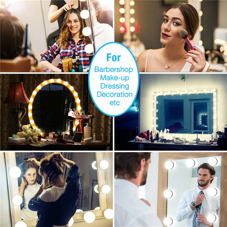 
Hollywood Style Makeup Mirror Vanity Bulbs Kit USB Cable Power Supply Vanity Mirror Lights Kit Led Mirror Lights 