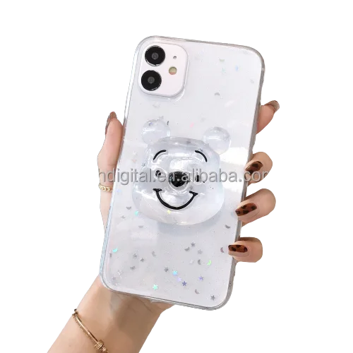 

Hot sales Crystal bear bling glitter clear soft silicon shell girl For Vivo Y20 Y30 V20 Pro Y51S V17 Y19 mobile phone case