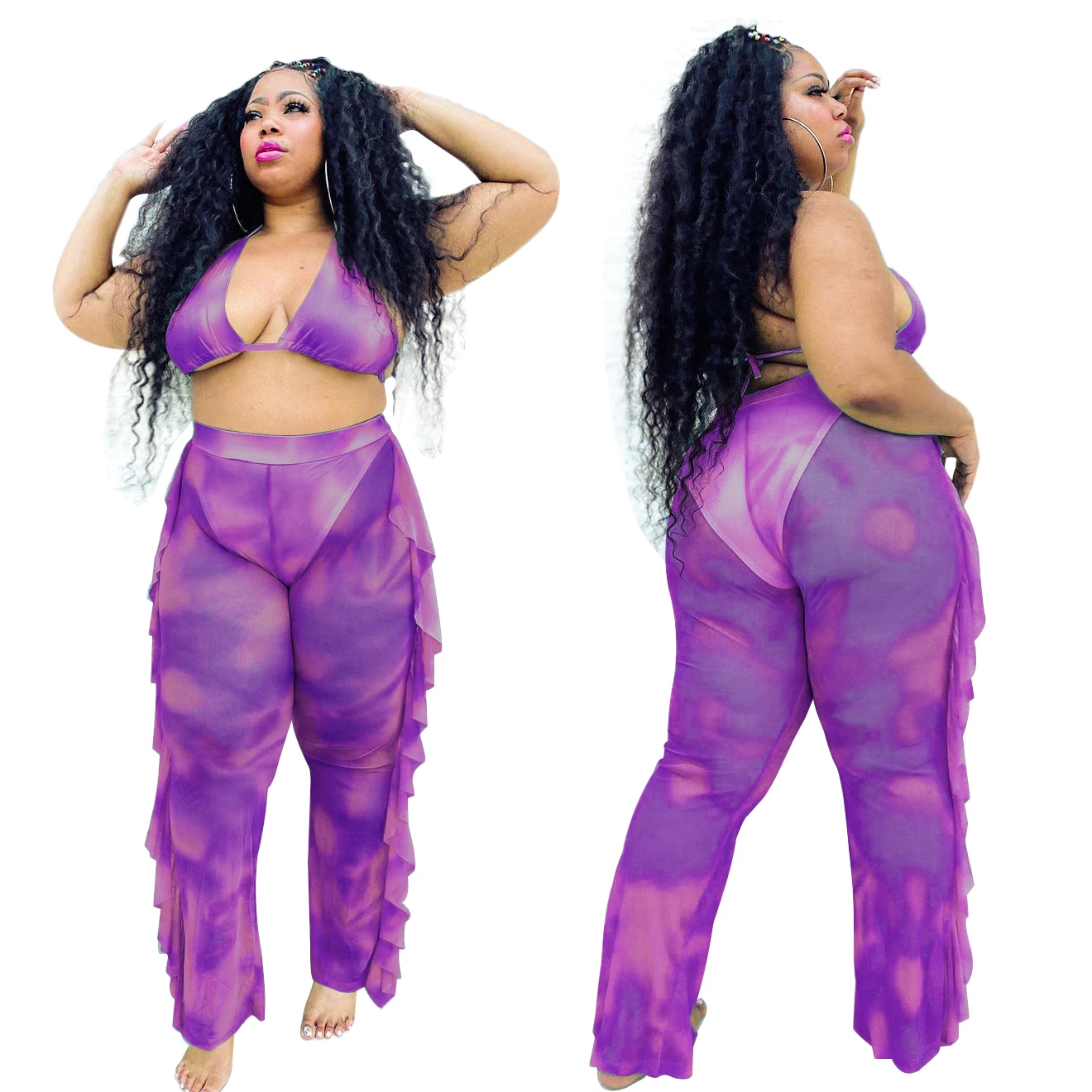 

Ready for Ship 2021 Plus Size Women Clothing Fashion Women 2 piece set Plus Size Swimwear