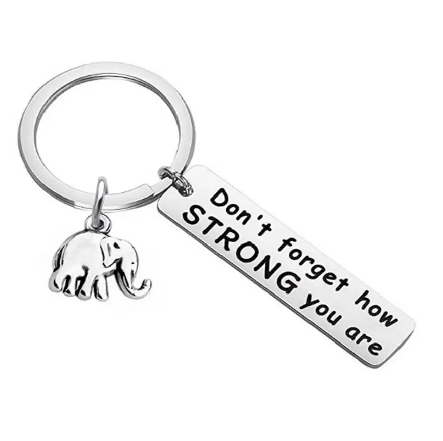 

New Elephant Don't Forget How Strong You are Inspirational Gift Mental keychain