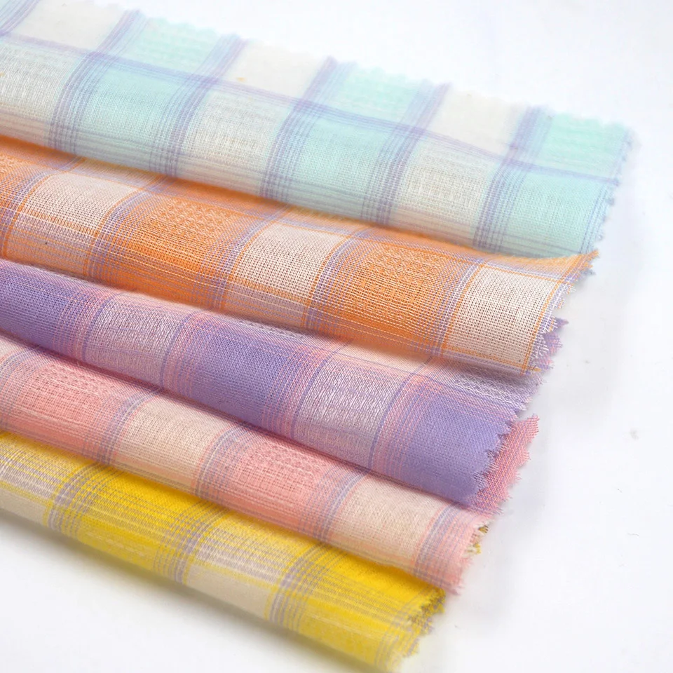 

Popular design skirt tr shaoxing cotton shirt plaid dyed checked for school uniform check fabric