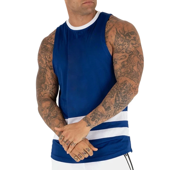 Wholesale New style Two Tone Men Gym Tank Top Design Your Own Printing Running Vest With Private Label