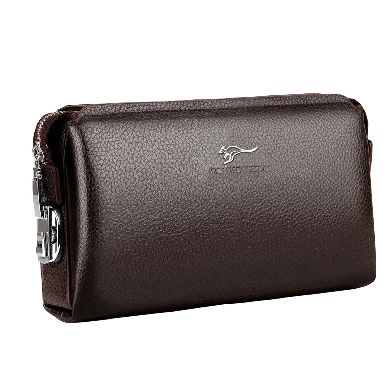 

Handbag men's fashion code lock anti theft handbag large capacity retro clip bag