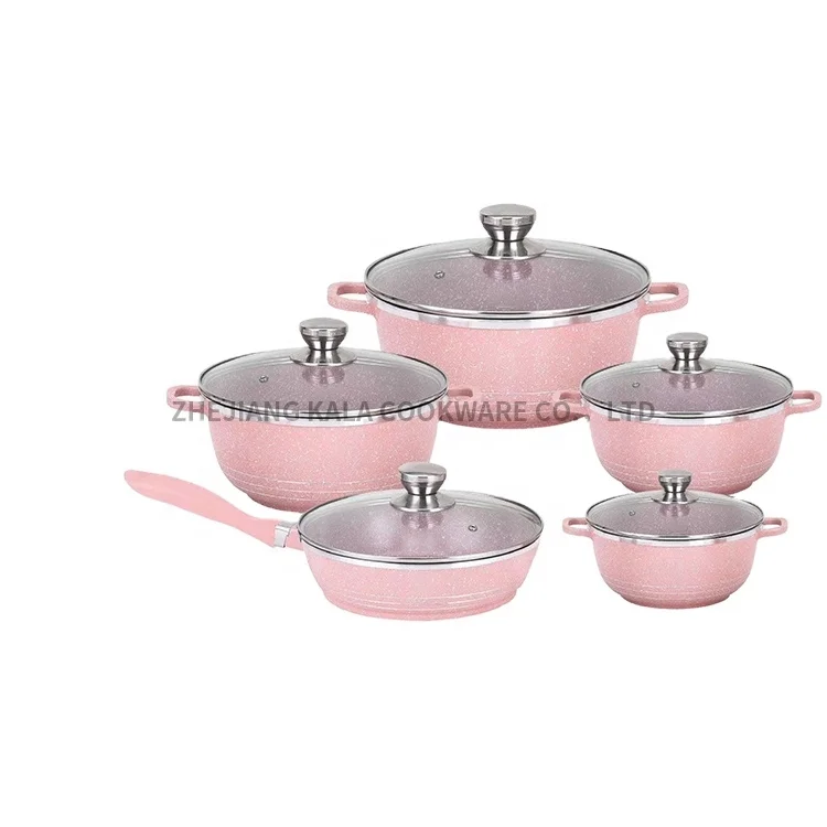 

Dessini 15pcs set de casserole aluminium marbre cooking fry pan and casserole set kitchen accessories set cookware, Customized color