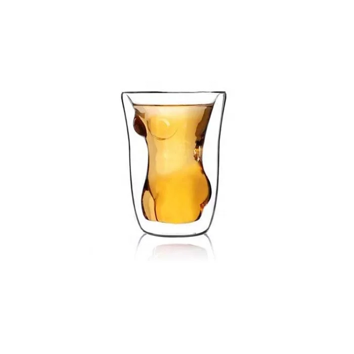 Hand Blown Borosilicate Body Shaped Shot Glass