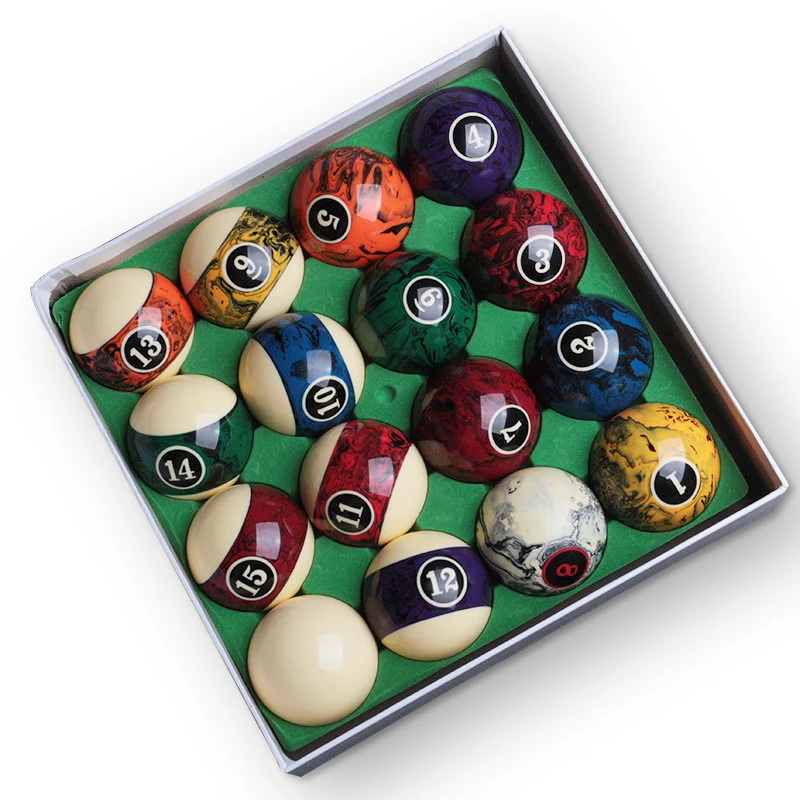

2020 New Design 16pcs Billiard Pool Ball set 57.2mm Billliards Accessories Resin balls High quality Nine Ball Marble pattern