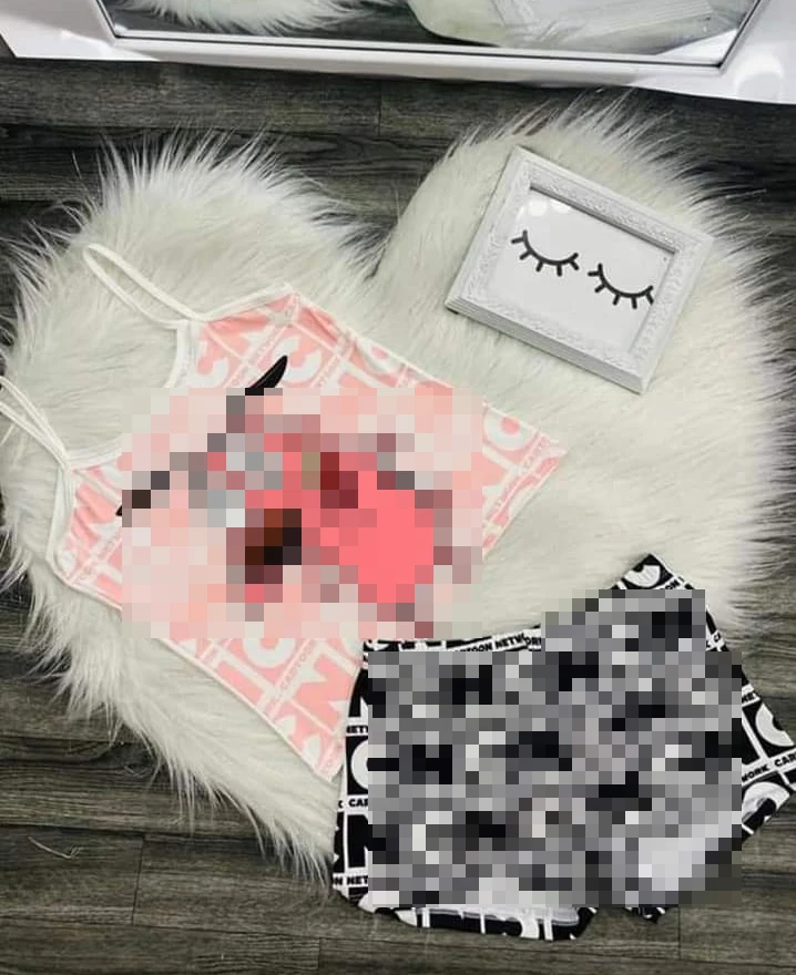 

2021 usa hot sale vest sexy cute snack cartoon sets women's cartoon sleepwear