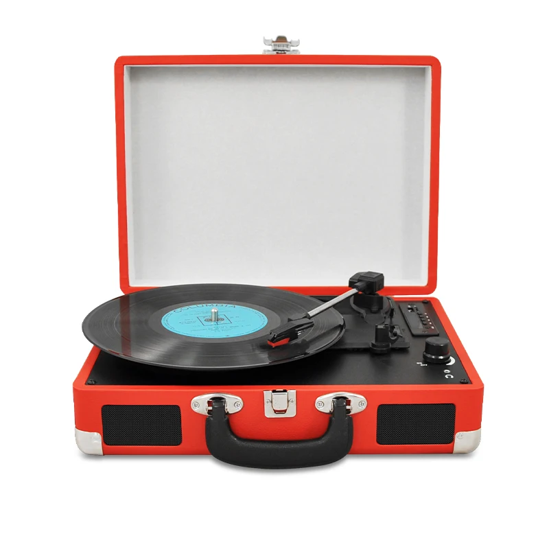 

Factory Price OEM Wooden 3 Speeds All In One Gramophone LED Display USB TF Bluetooth Retro Record player vinyl turntable, Black, red, blue, light blue...