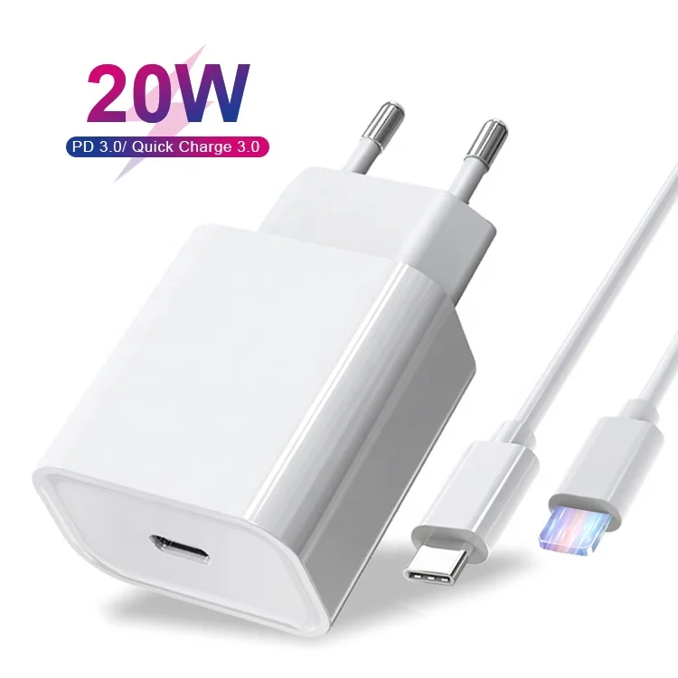 

20W USB Type C Charger Adapter For iPhone 11 pro Xs Max X Xr PD Fast Charging Power Type-C EU US Plug for iphone charge, White,black,customize