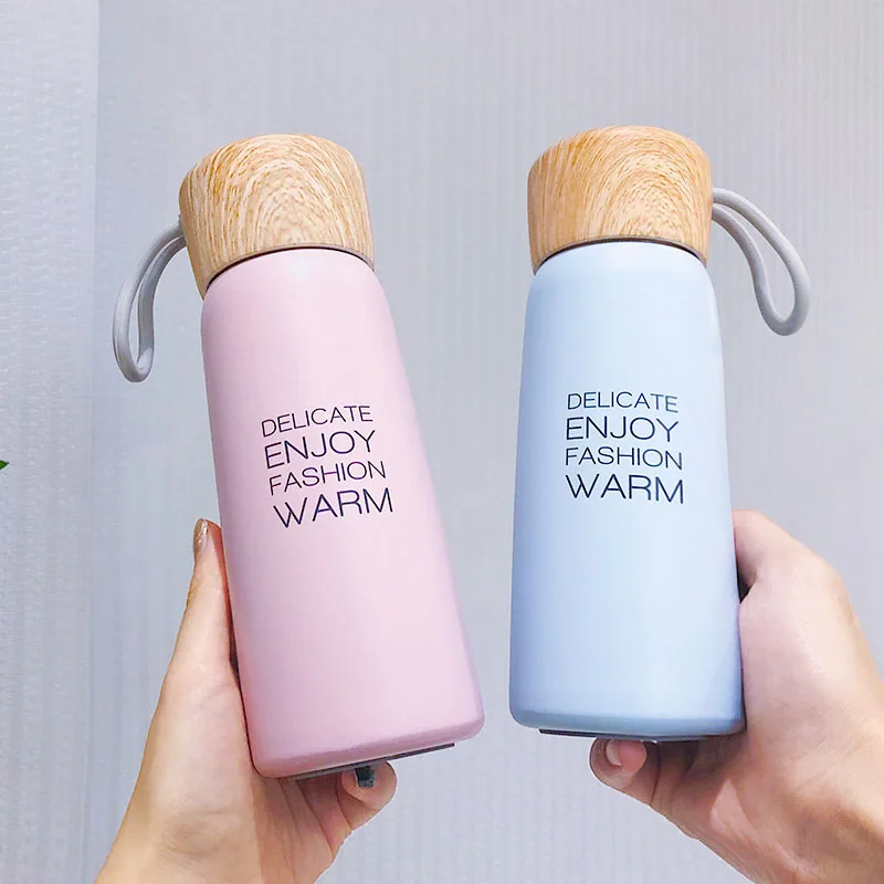 

Zogift double wall stainless steel 500 ml vacuum insulated drink bottle with bamboo lid, Pink/green/blue/gray