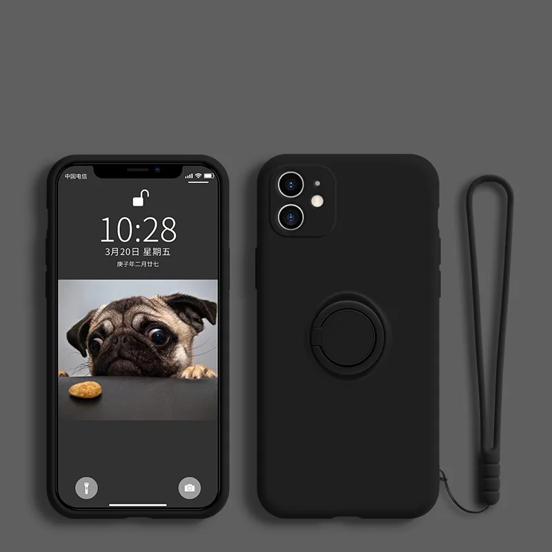 

Pure colour Rubber chain rope case for iphone 11 12 Xs Pro Max Mini Tape Necklace Lanyard cover For iPhone 7 8 Plus X XR SE 2020
