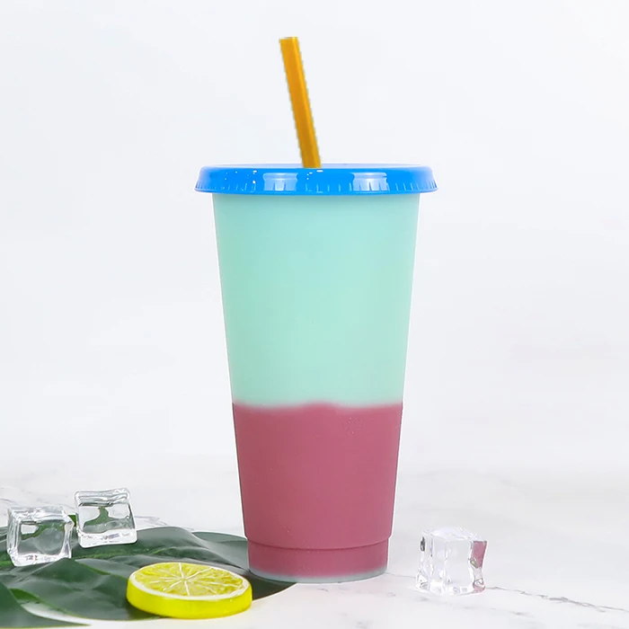 

Bulk travel water color changing kids wholesale coffee plastic cups sublimation tumbler with lid and straw