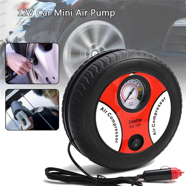 Heavy duty 260PSI portable household emergency car tire air compressor hand inflator pump for sale