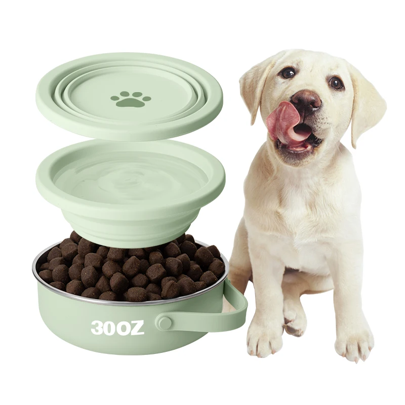 

Double Wall Stainless Steel Dog Bowls with Non-Slip Rubber Base Insulated Pet Bowl for Food and Water