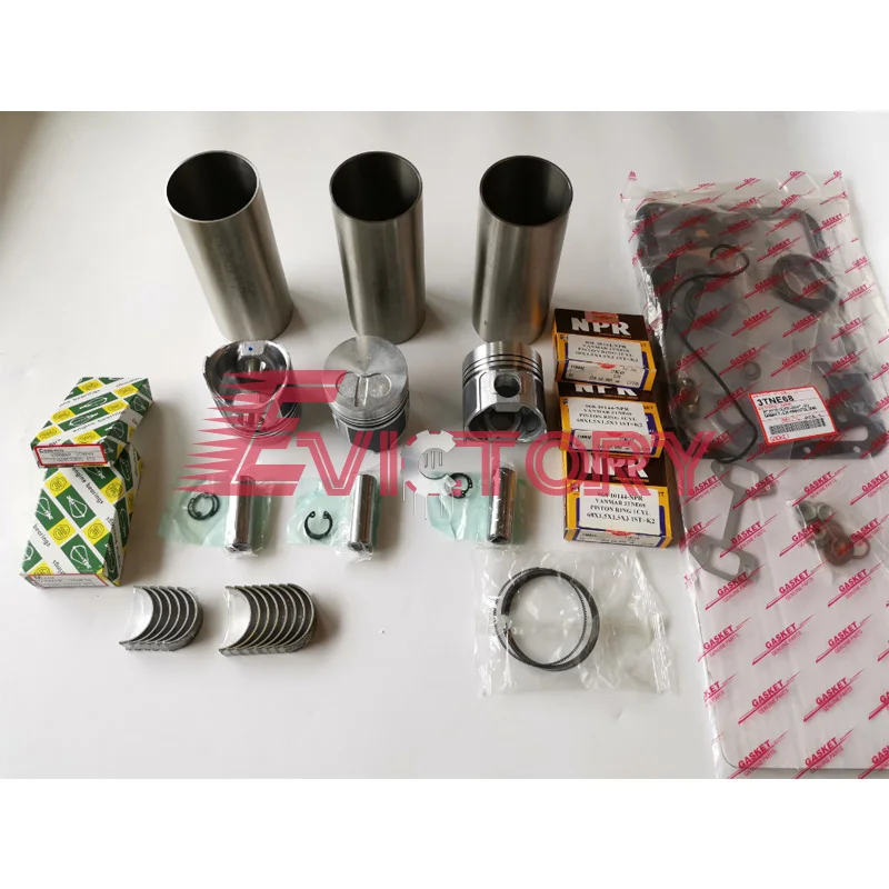 

For Yanmar 3TNA68 rebuild kit piston ring cylinder liner overhaul gasket engine bearing