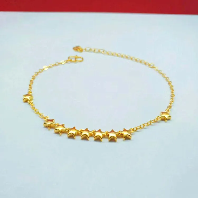 

Gold Plated Gypsophila Bracelet Vacuum Plating Star Bracelet Exquisite Craftsmanship Gold Ladies Jewelry