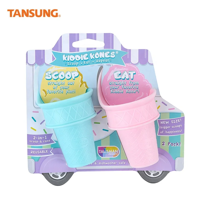 

high quality hot sale silicone plastic ice cream cone Scoop Cones sleeves cups holder