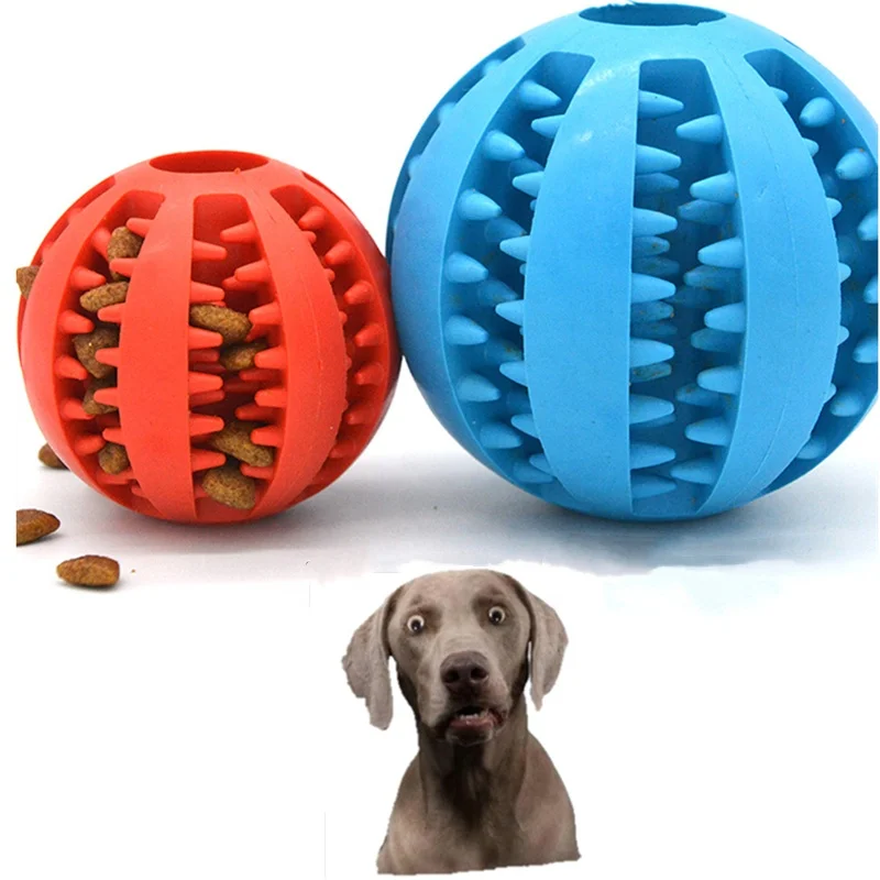

Pet Toy Rubber Ball Chew Toys Tooth Cleaning Leakage Food dog Toys, Blue,yellow,green,red,orange