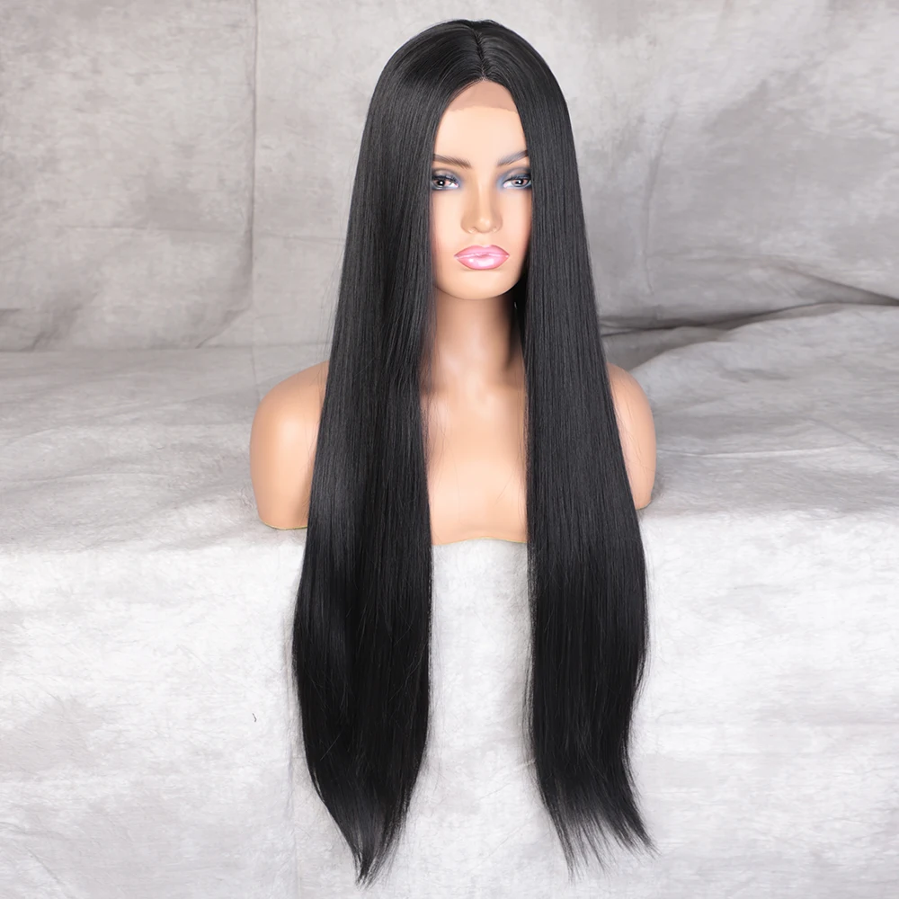 

High Quality Synthetic Hair Wholesale Cheap Wigs With Lowest Price Afro Kinky U Part Bone Straight Lace Full Hair Wig