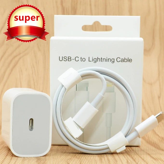 

Mfi Certified Type C To Lighting Data Cable 20W PD Cable And Usb Wall Charger Fast Charging For Iphone 13 For Ipad 1m 1.5m 2m, White