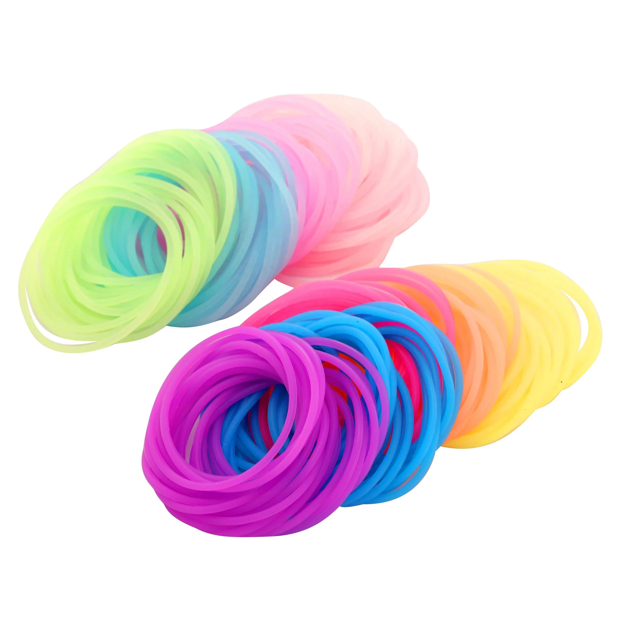 

Luminescent Colorful Rainbow Diva Disco Jelly Neon Gel Stretchable Bracelets Bands for Theme Events, Picture shows