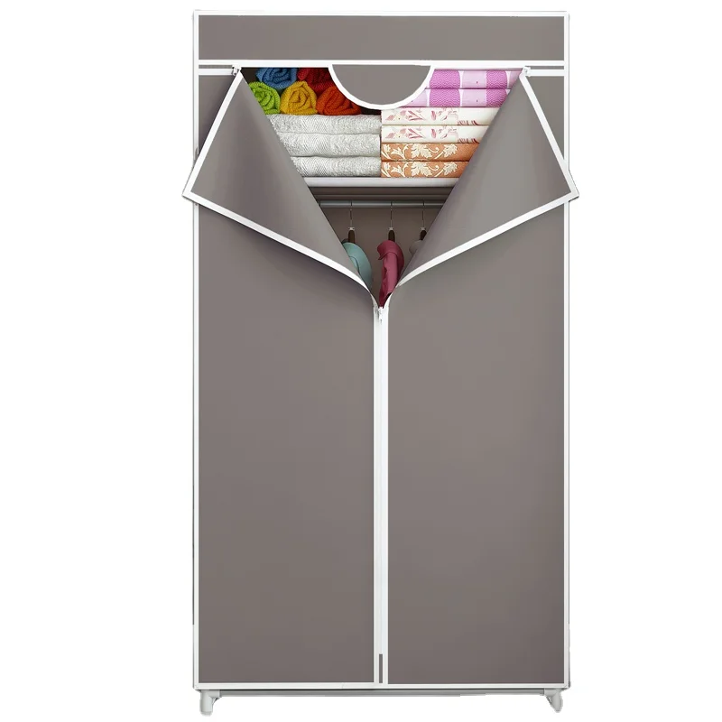 

Hot cheap steel non-woven baby kids single detachable folding fabric wardrobe