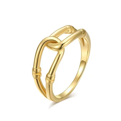 

Infinity Love Knot Rope Jewelry Hollow Loop Ring Gold Plated Stainless Steel Rings for Men Gifts, Gold / silver