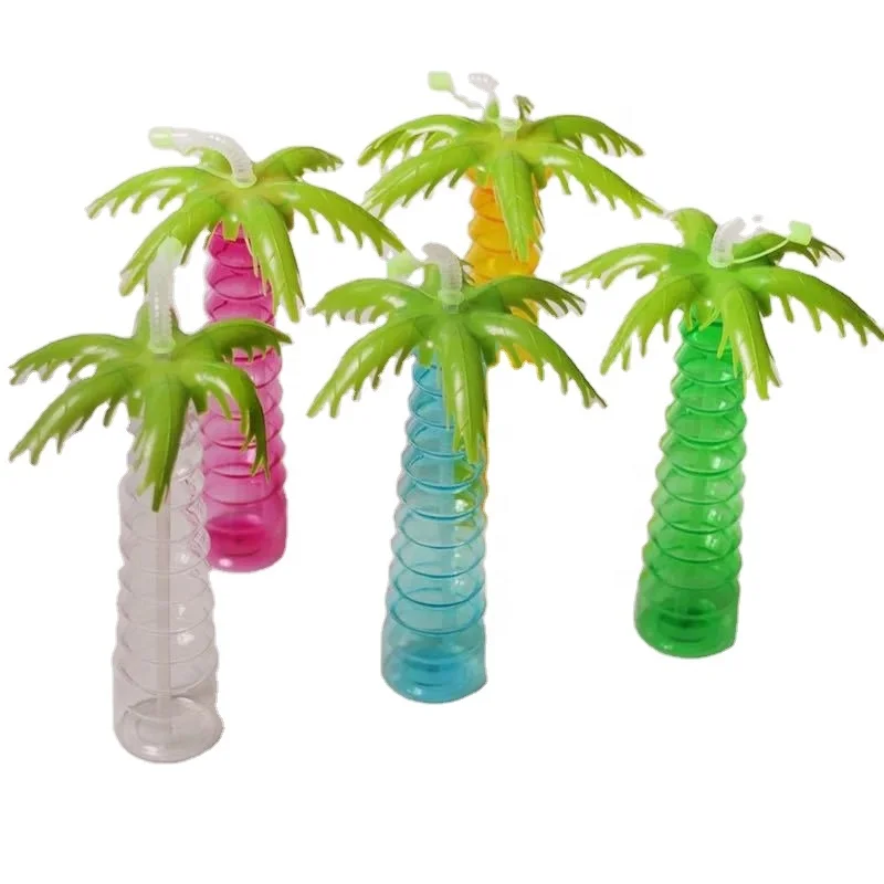 

Creative Coconut Tree yard glasses Straw Cup Colorful Juice Mug Party Drinking Cup Outdoor Portable Drinkware