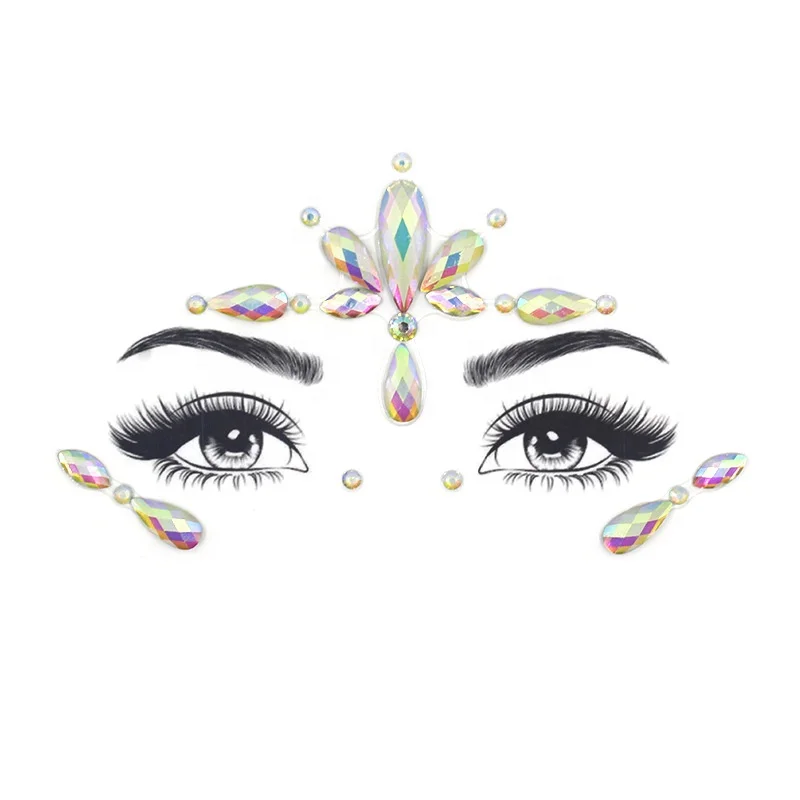 

Resin Eye Sticker Tattoo Sticker Women's Rhinestone Forehead Sticker, Picture