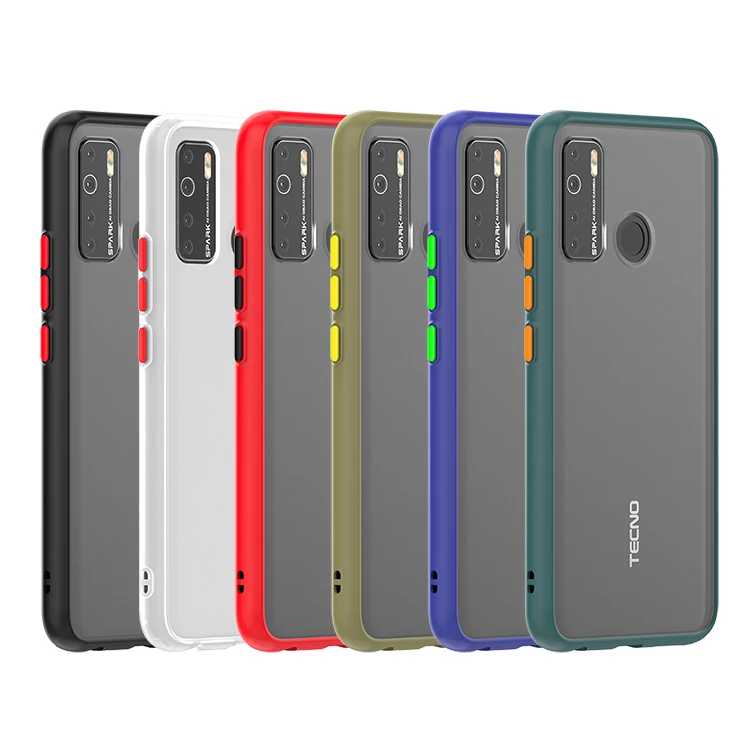 

For TECNO SPARK 6 Camon 12 POUVOIR 4 PRO CAMON 16 Hot Selling Double Color Translucent Matte TPU PC Hybrid Phone Case Back Cover, Six colors