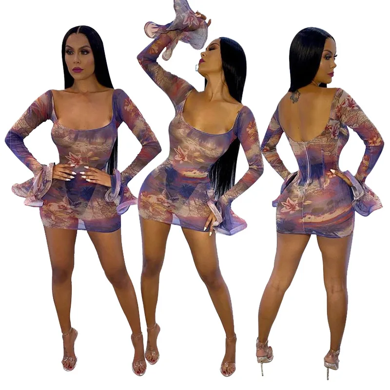 

2020 summer fashion New Style Female Casual Embroidery Sexy Hollow Out Elegant Women Short Dress, As picture