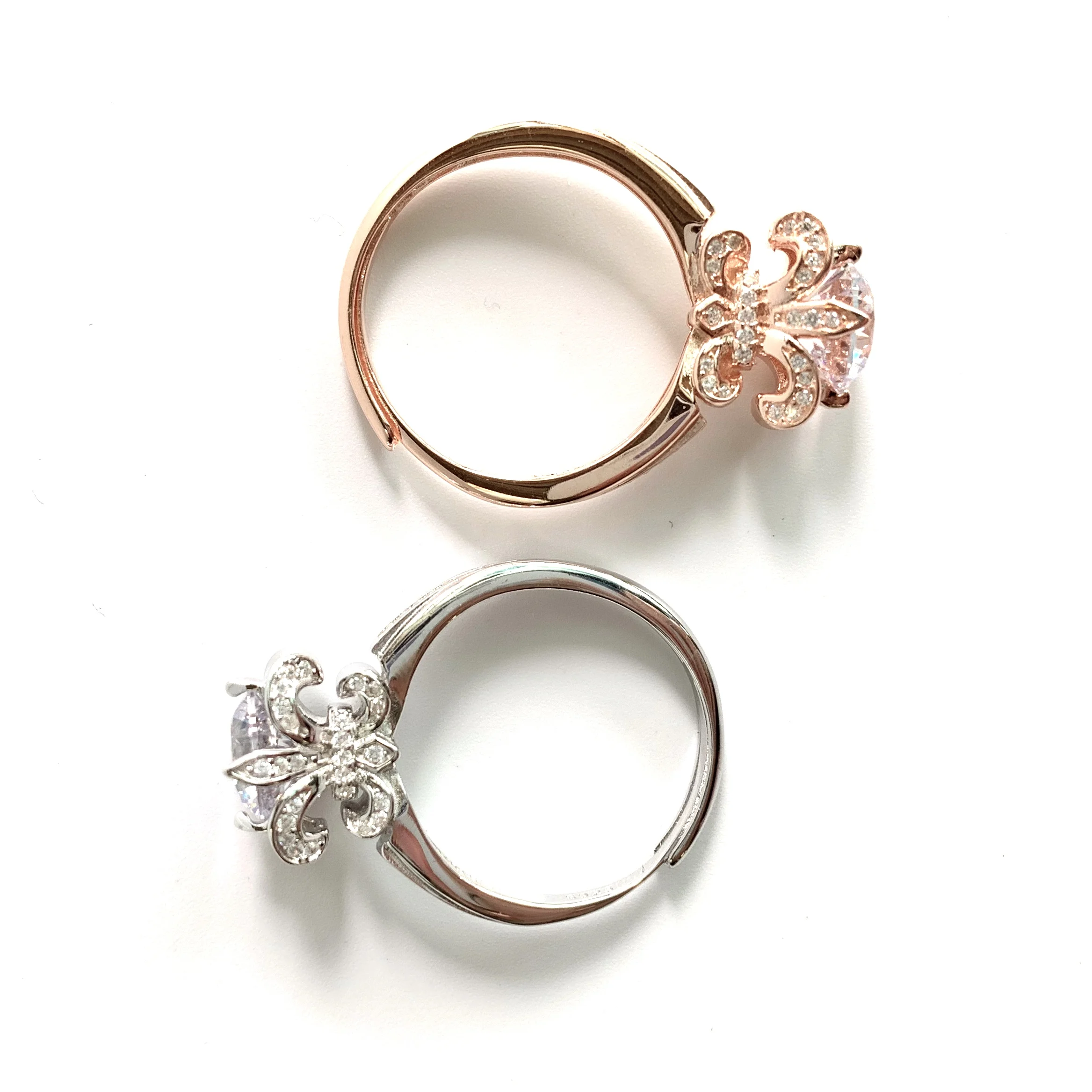 

2021 new design boutique 925 silver 18k gold plated crown female wedding ring