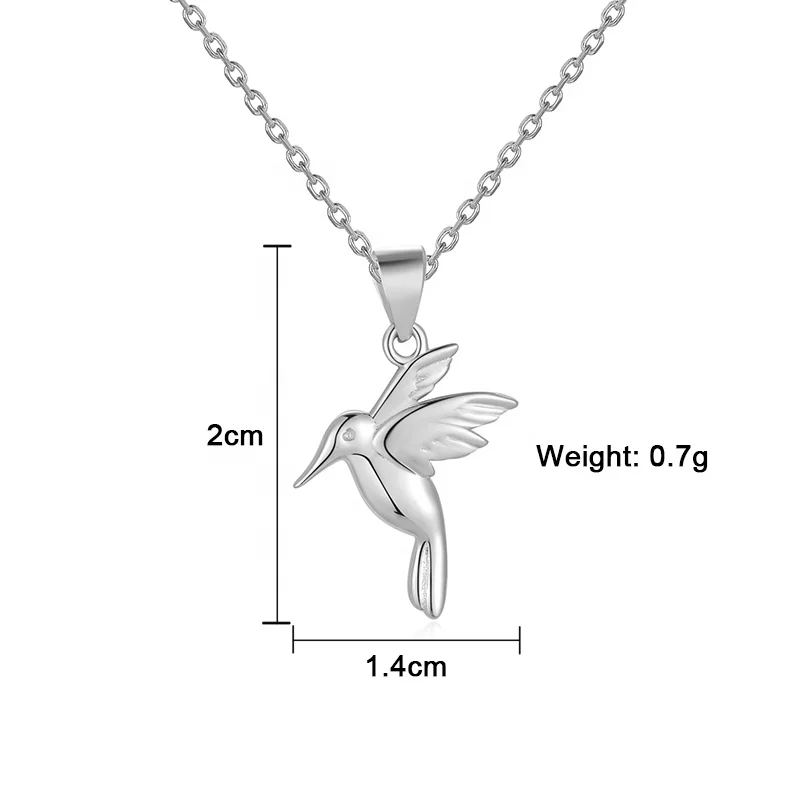 

Fashion jewelry S925 Sterling Silver Bird Pendants Elegant Hummingbird Charm