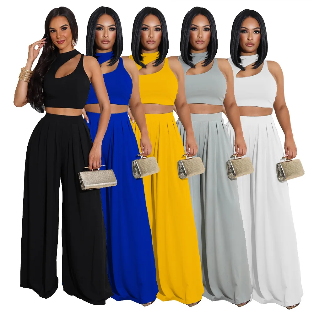 

2021 summer 2 piece short sets women clothing ladies formal two pieces fall pants set sexy outfits for woman, Black/blue/yellow/gray/white