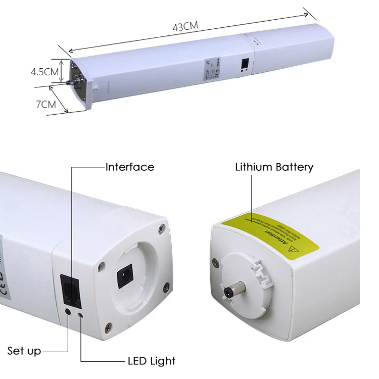 

home kit rechargeable battery powered electric dc smart motorized curtain motor for opening and closing curtain