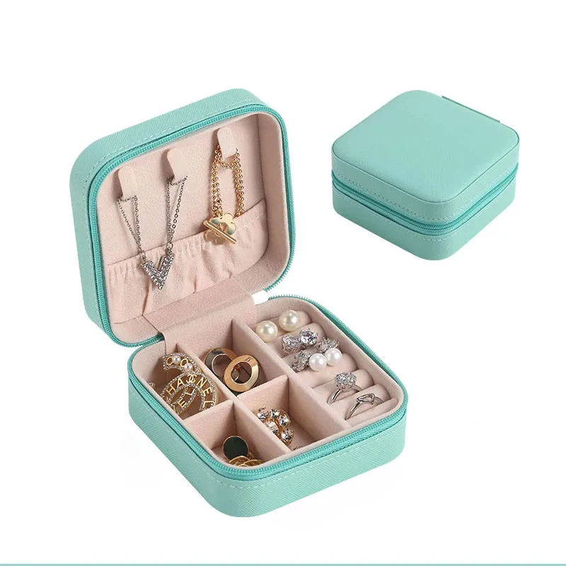 

Wholesale lady portable jewelry storage box for delicate necklaces rings earrings jewelry collection box