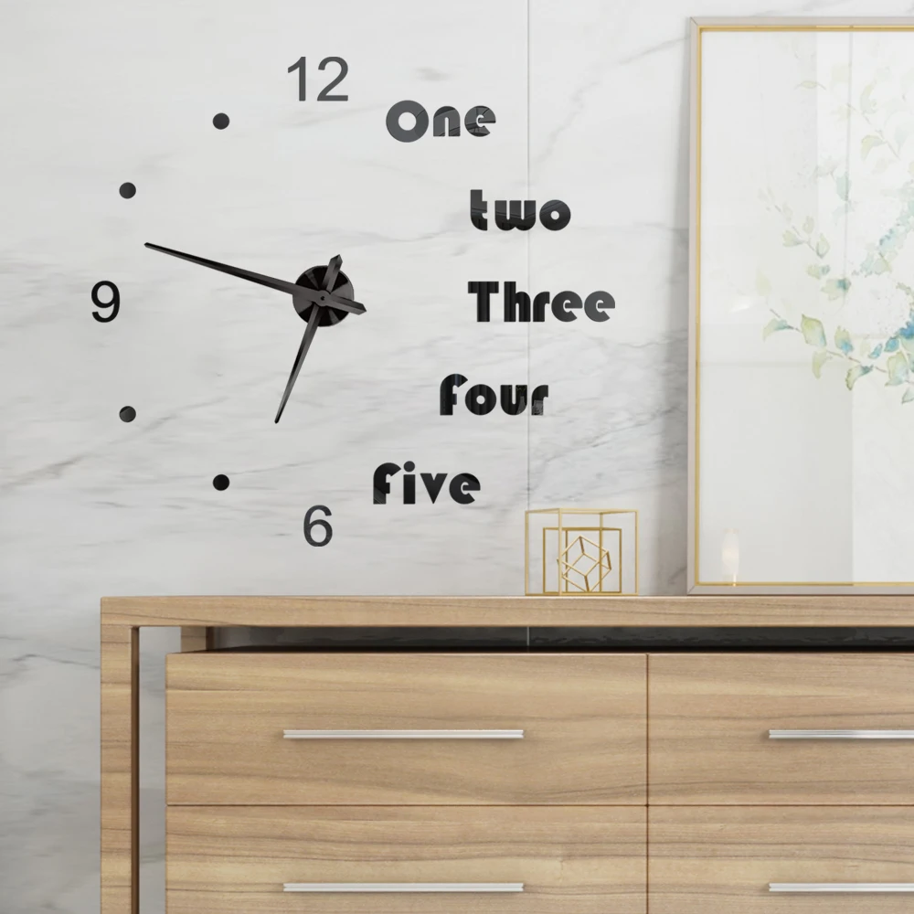 

DIY digital alarm mirror acrylic watch wall clock wholesale modern diy large wall clock