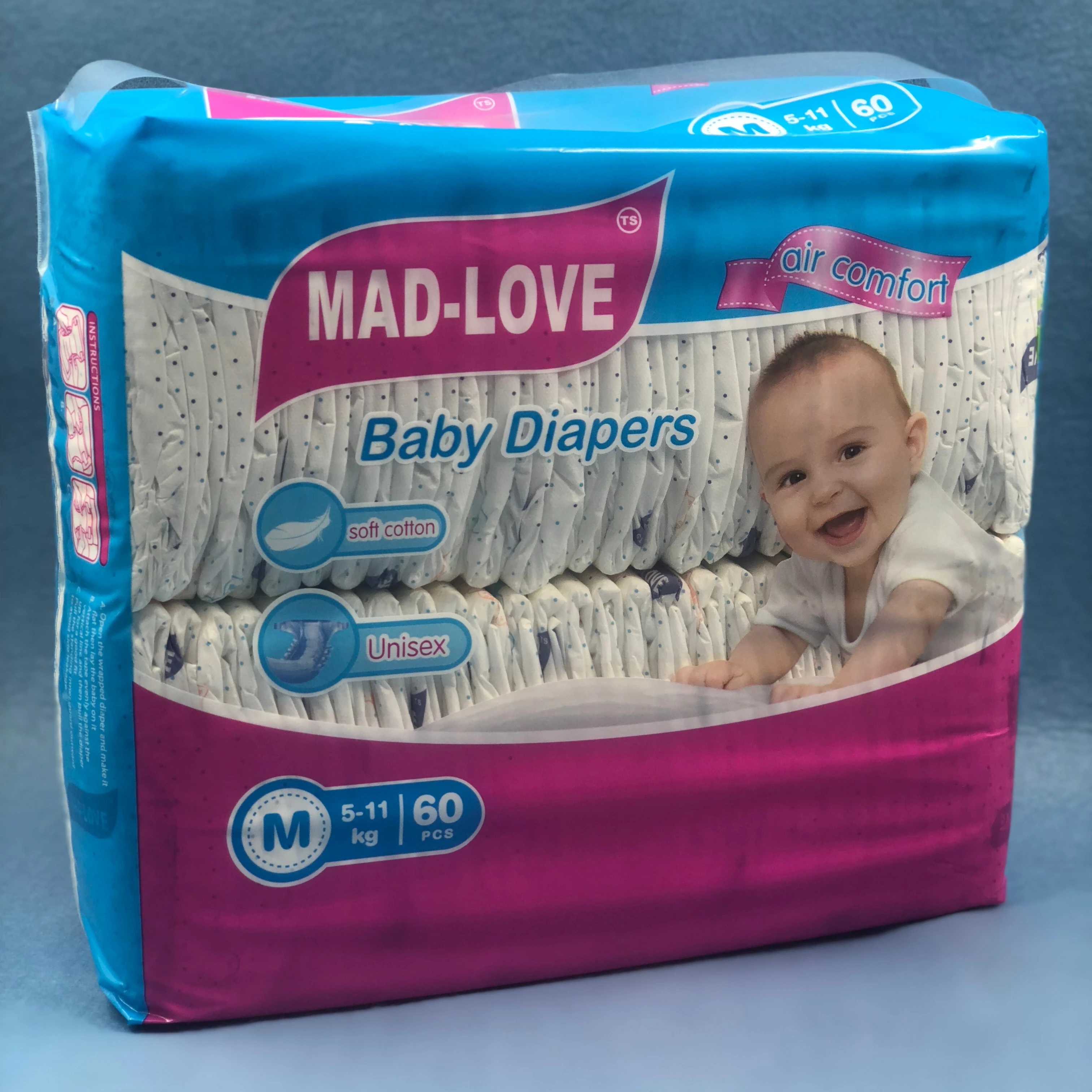 

Best quality soft care cotton baby diapers printed nappies with cheap price for export
