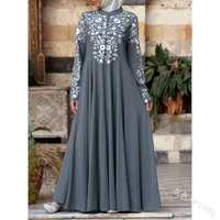 

Designs Indian Nepalese Long Sleeve Printing dress Pakistani Clothes Abayas Dress Muslim Takchita