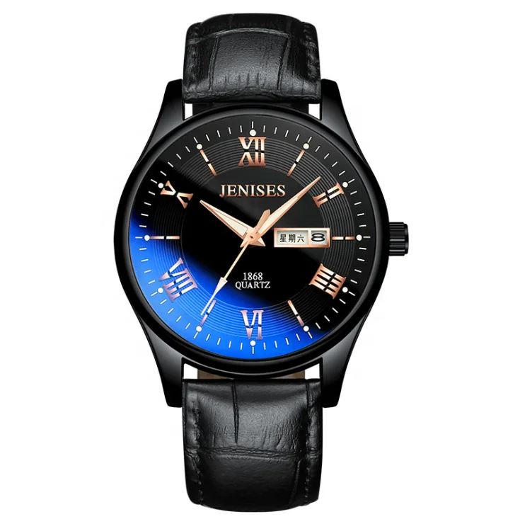 

999 JENISES New Fashion Clock Men Quartz Wrist Watch Casual Business Stainless Steel Watch Band, According to reality