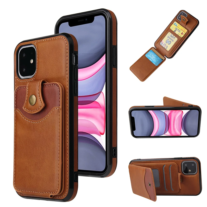 

Luxury Card Slot Magnetic Leather Flip Wallet Cell Phone Case With Card Slot for iPhone 12 Pro