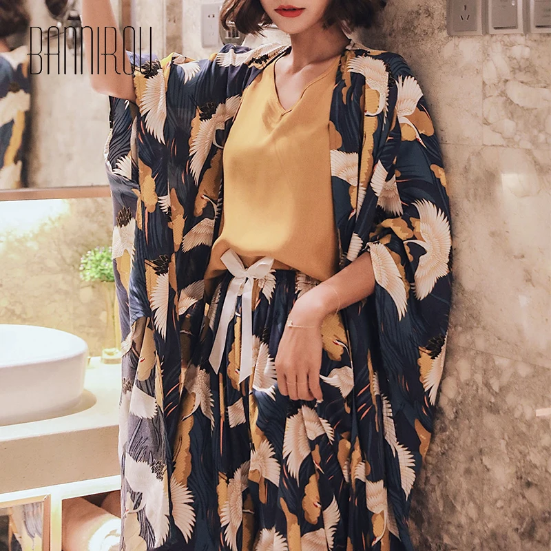 

Printed Pajamas Sets Autumn Pyjamas Set Floral Female Night Suits Sleep Wear Sets New 4 Pieces