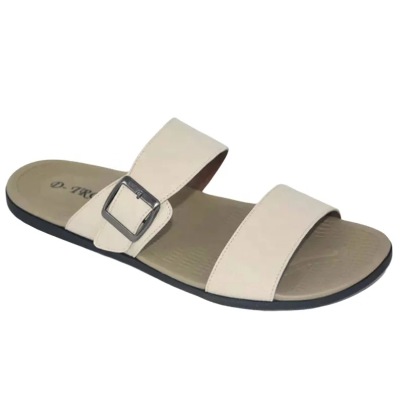 

Fashion leather slippers China manufacturers custom wholesale men's slip casual slippers summer, Black/coffee/brown