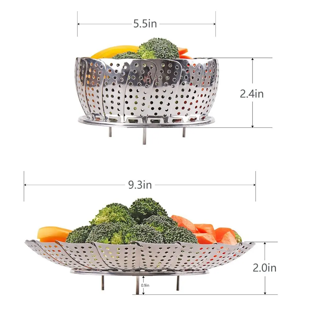 Foldable / Folding Kitchen Ware Stainless Steel Steamer Basket For Vegetable