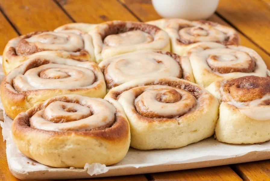 Step-by-step process of rolling cinnamon roll dough with cinnamon sugar mixture evenly spread on flattened dough